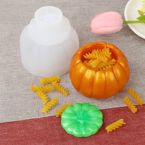 DIY Crystal Persimmon Silicone Mold Creative Pumpkin Jewelry Storage Jar with Lid Jewelry Storage Resin Mold