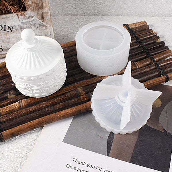 Gem Pattern Jenga Storage Box Silicone Mold DIY Gypsum Cement Carved Storage Box Glue Mold