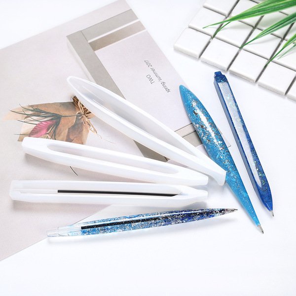 Crystal Glue DIY Creative Designer Student Birthday Gift with Ink Refill Ballpoint Pen Silicone Mold Homemade Stationery