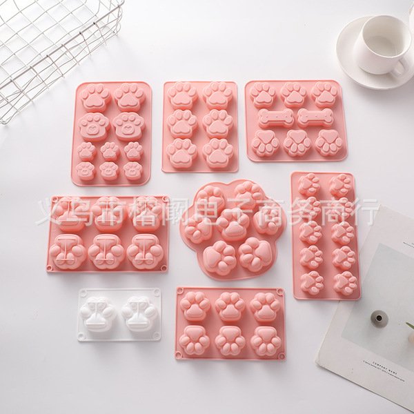 Cat Paw Mold Silicone Pet Paw Rice Cake Pudding Mousse Food Supplement Small Cake Creative Baking Mold