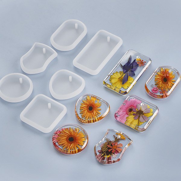 Poppy DIY Heart-Shaped Pendant Heart Round Oval Square Specimen Tag Hanging Glue Silicone Mold
