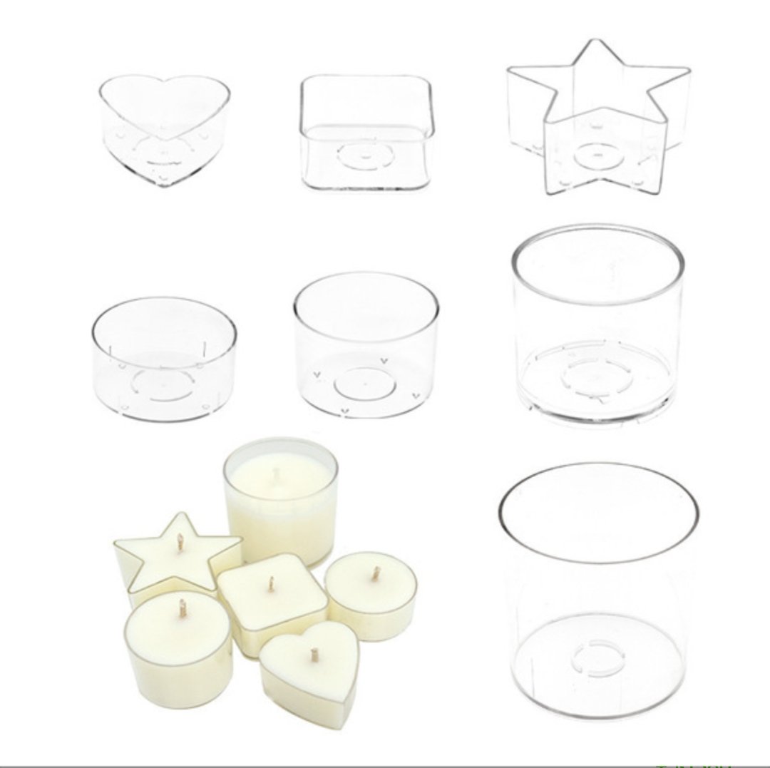 Transparent Heat-Resistant Tealight Holders (Heart, Star, Square, Round Shapes)