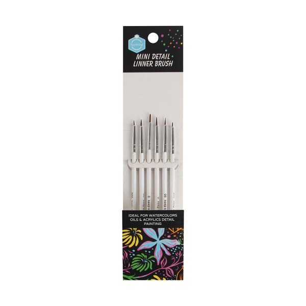 Keep Smiling 6-Piece Mini Detail Liner Brush Set for Fine Art