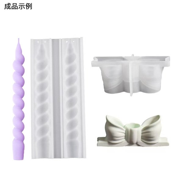 Gypsum Bow Candlestick Cross-border Ins Style Dining Table Creative Ornaments White Pink Long Rod Aromatherapy Candlestick(M185)(M186)