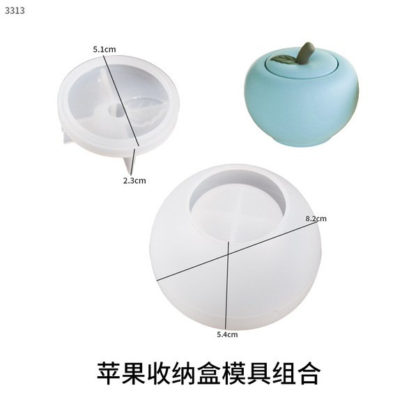 Longbo DIY Gum Dropping Resin Gypsum Embossed Pattern Cup Honey Pot Candle Cup Apple Storage Box Silicone Mold