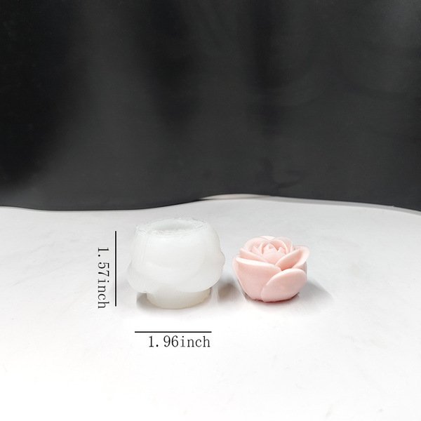 DIY Rose Scented Candle Silicone Mold DIY Flower Handmade Soap Diffuser Gypsum Ice Cube Resin Mold