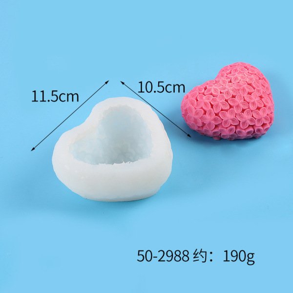 DIY love flower valentine's day modeling car aromatherapy candle mold 3D three-dimensional woven love silicone mold