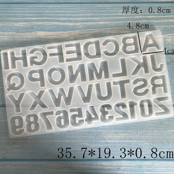 Large DIY crystal drop glue alphanumeric mold 26 English alphanumeric mold high mirror process