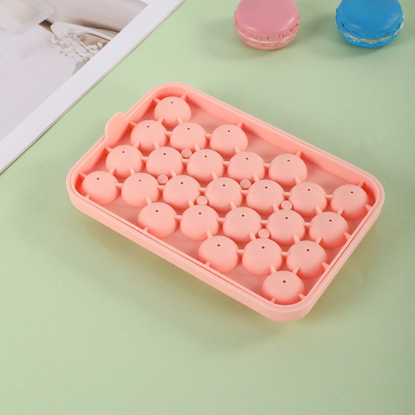 Carefully Selected 25-Compartment Silicone Round Ice Cube Mold, Fruit Ice Cube Mold, Easy-To-Remove Small Round Ice Ball Mold (M182)