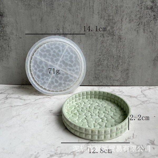 Round Square Rectangular Storage Tray Mold Diamond Pattern Storage Box Saucer Plaster Resin Glue Mold