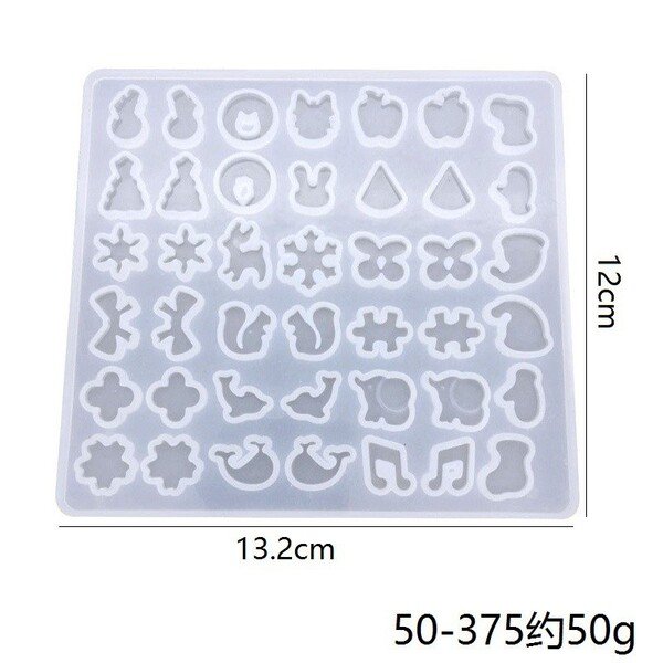 DIY Crystal Glue Drops Handmade Jewelry Drops Square Oval Puzzle with Holes Mold Necklace Pendant Silicone Mold