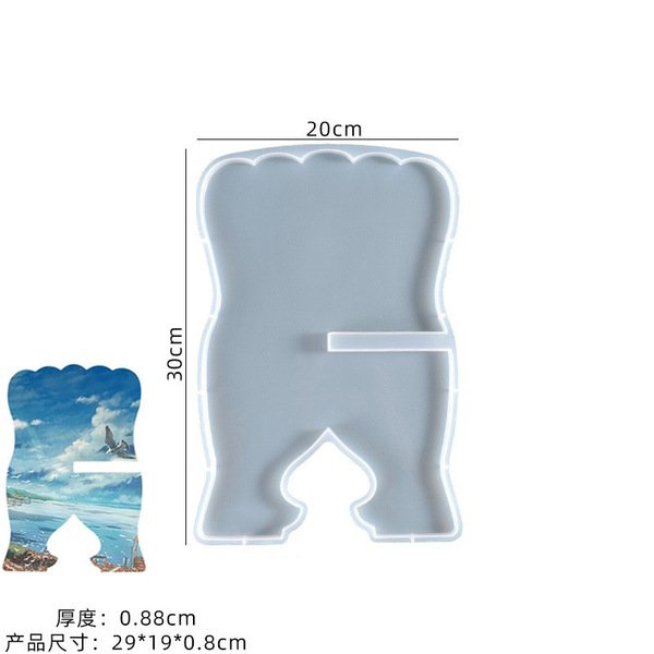 Crystal epoxy diy reading bookshelf silicone mold resin hollow piano spectrum reading and learning aid wholesale