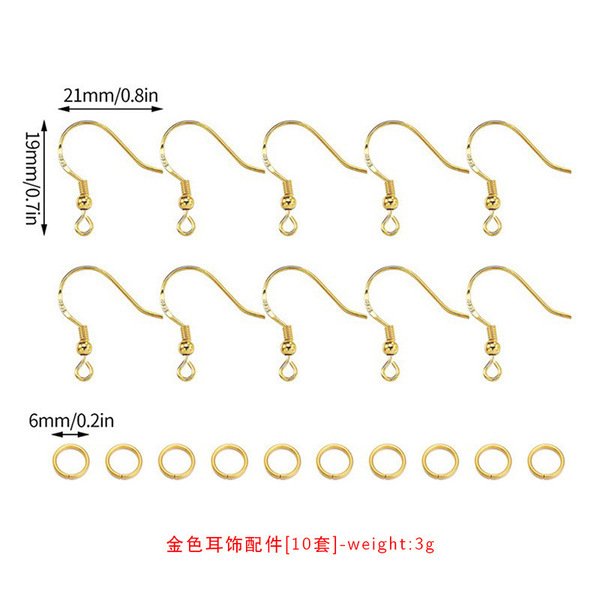 10 Pairs Earring Hooks with Jump Rings Set for Jewelry Making