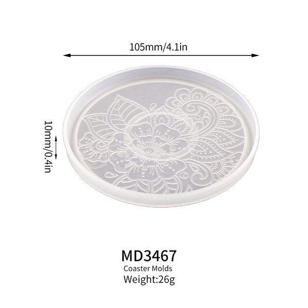 Mandala Floral Round Coaster Silicone Mold for Epoxy Resin Crafts