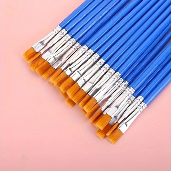 Mini Acrylic Paint Pots Strip with Paint Brushes Set for Plaster, Gypsum & DIY Crafts
